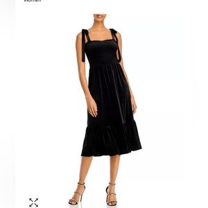 NEW WITH TAGS LUCY PARIS SMOCKED BLACK VELVET DRESS SIZE SMALL